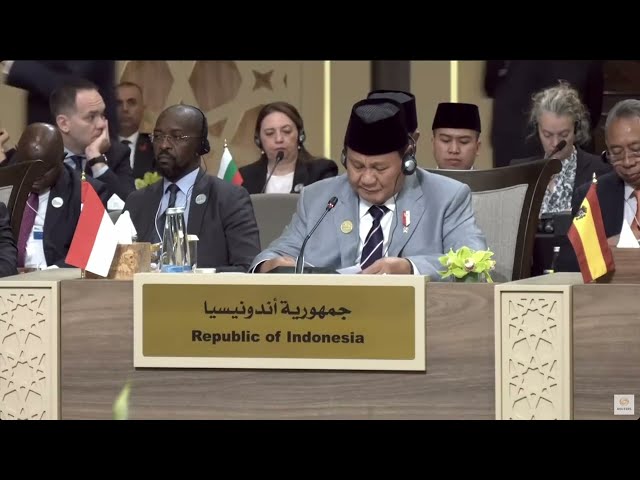 Pidato Prabowo Pada Kegiatan "International conference on Gaza - Jordan"